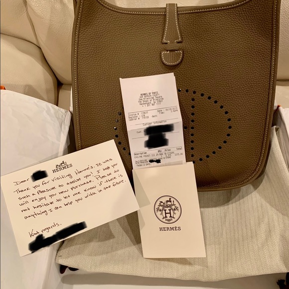 Hermes Handbags - Hermès Evelyne PM etoupe with Gold hardware NEW